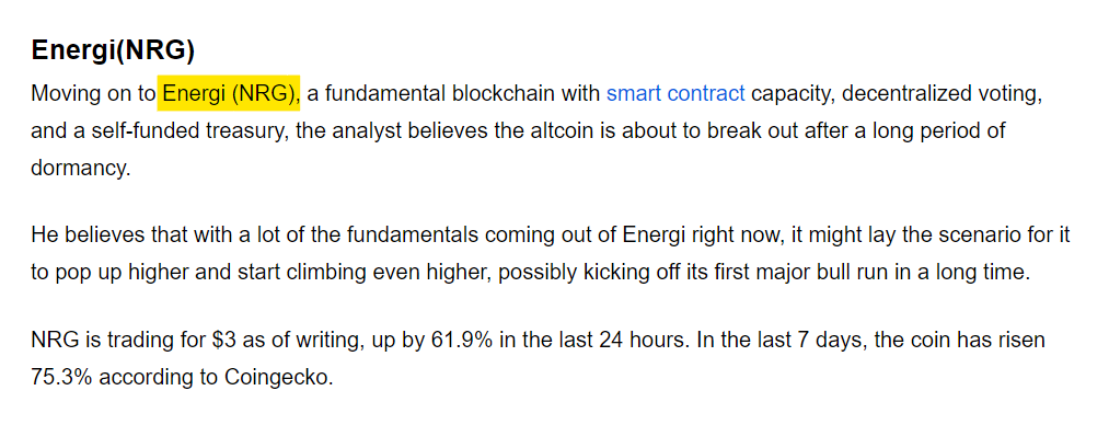 Paragraph about Energi from DailyHodl.com