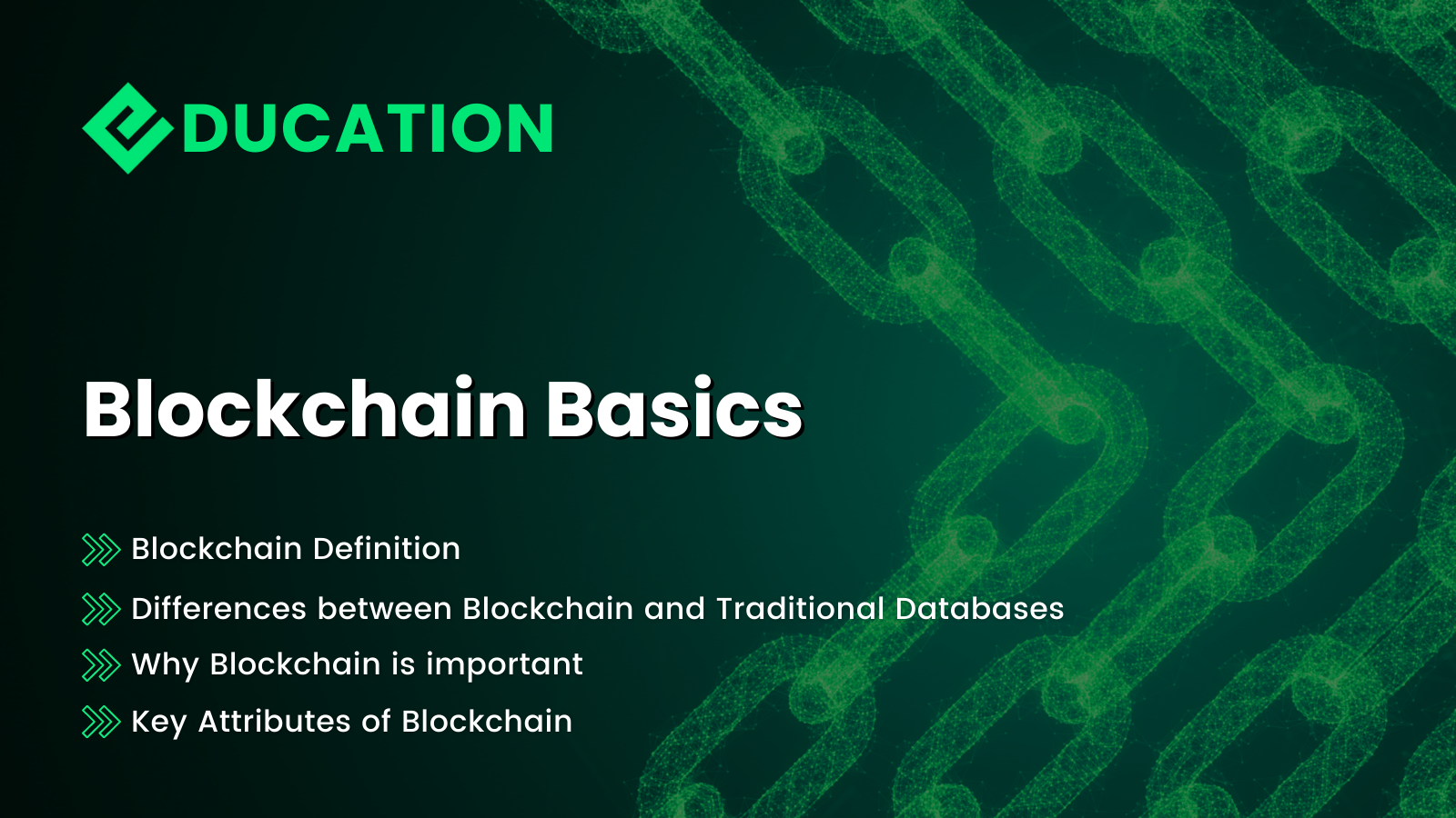 Cover image presenting blockchain basic attributes