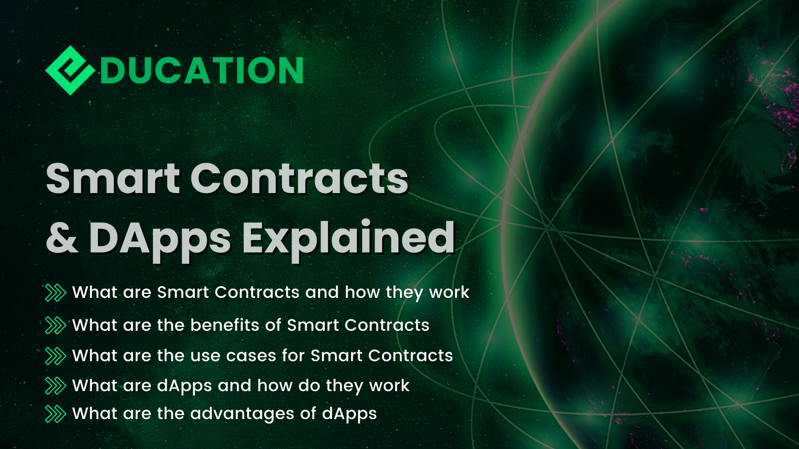 Cover image presenting how smart contracts & dapps work