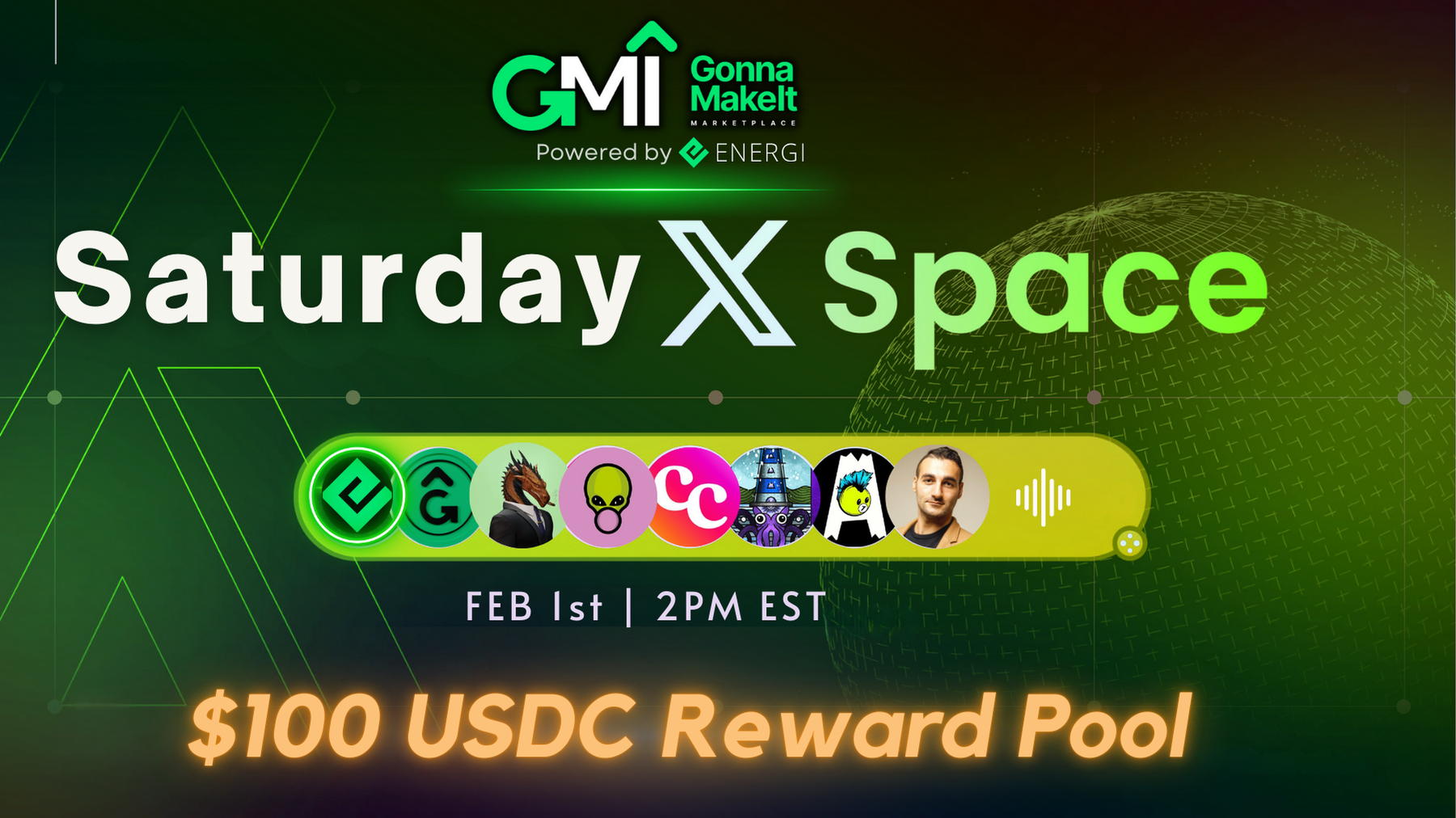 Weekly Saturday Energi Spaces on Twitter