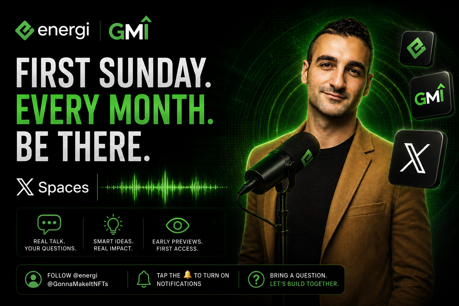 Energi GMI monthly X Spaces first Sunday every month with Tommy WorldPower